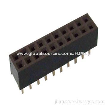 Female Header Connector, U-type/2mm Pitch/Double-row, Straight/SMT Type, 2-80-pin/PCB Panel Mounting